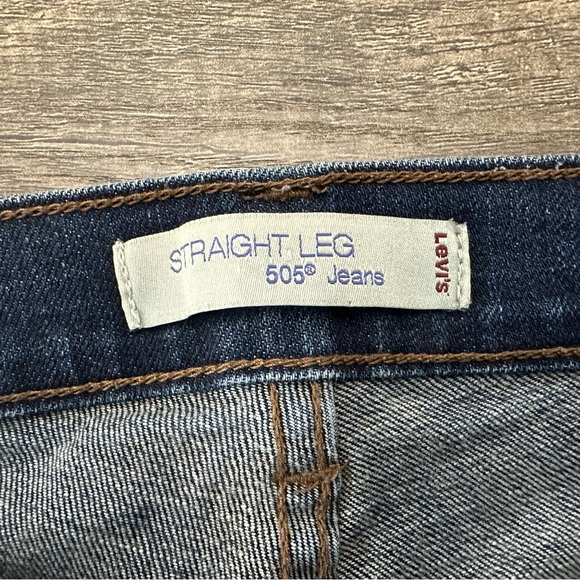 Levi's Dark Blue Straight Leg 505 Jeans - Picture 10 of 15